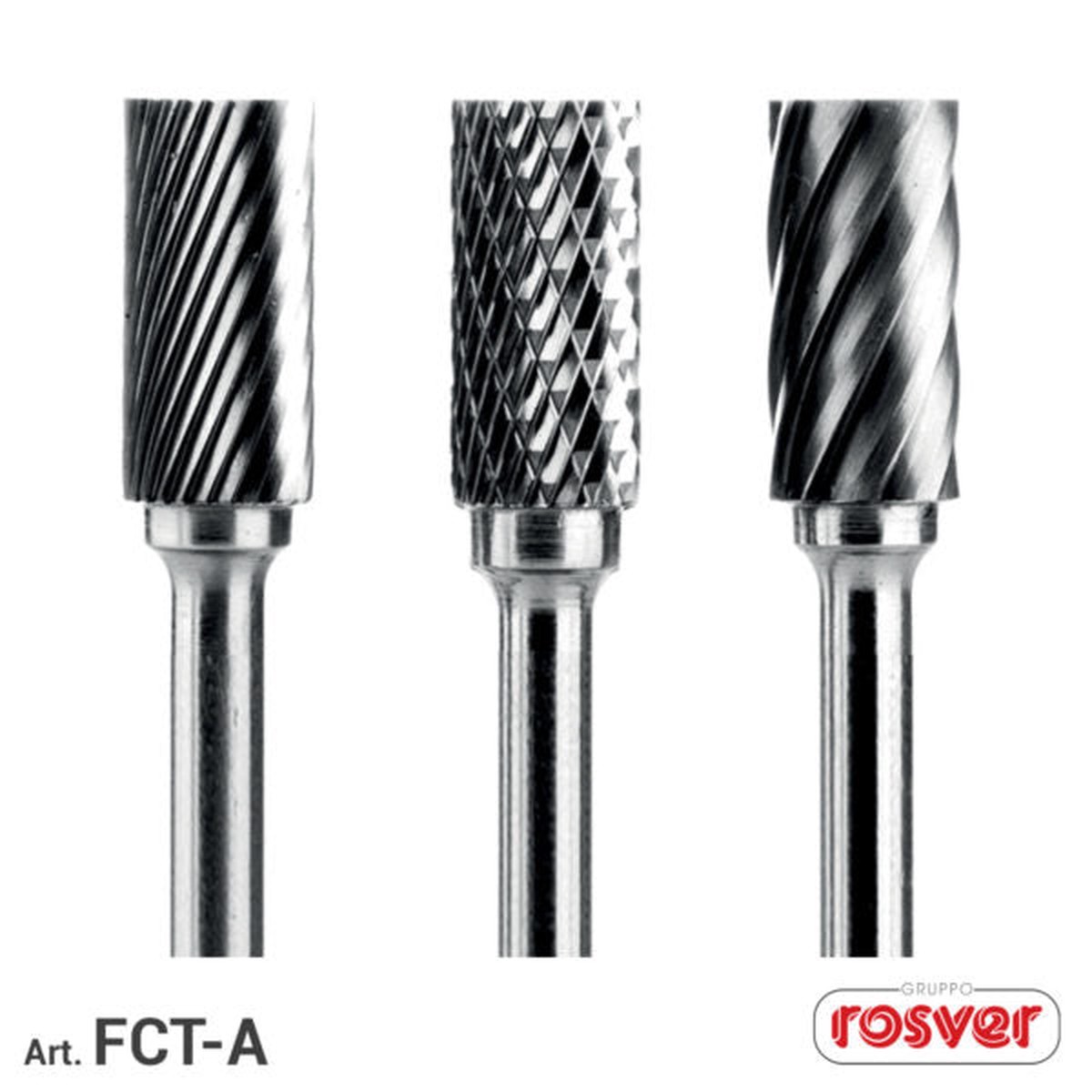 Fresas de topo em metal duro com forma cilndrica Fast Grinder (FCT-A) e cabea lisa.