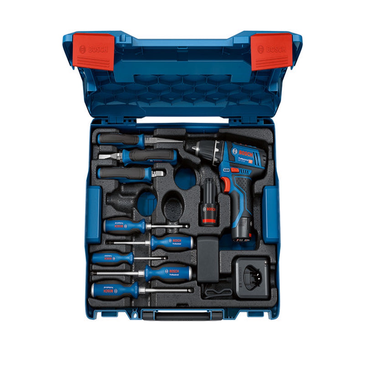 Kit combinado Bosch Accessories (GSR 12V-15 Professional e Ferramentas manuais)