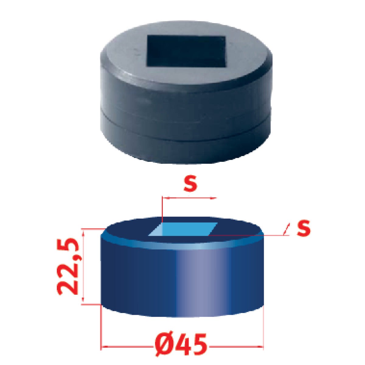 Matriz quadrada Metallkraft (N 45 23,2 mm)