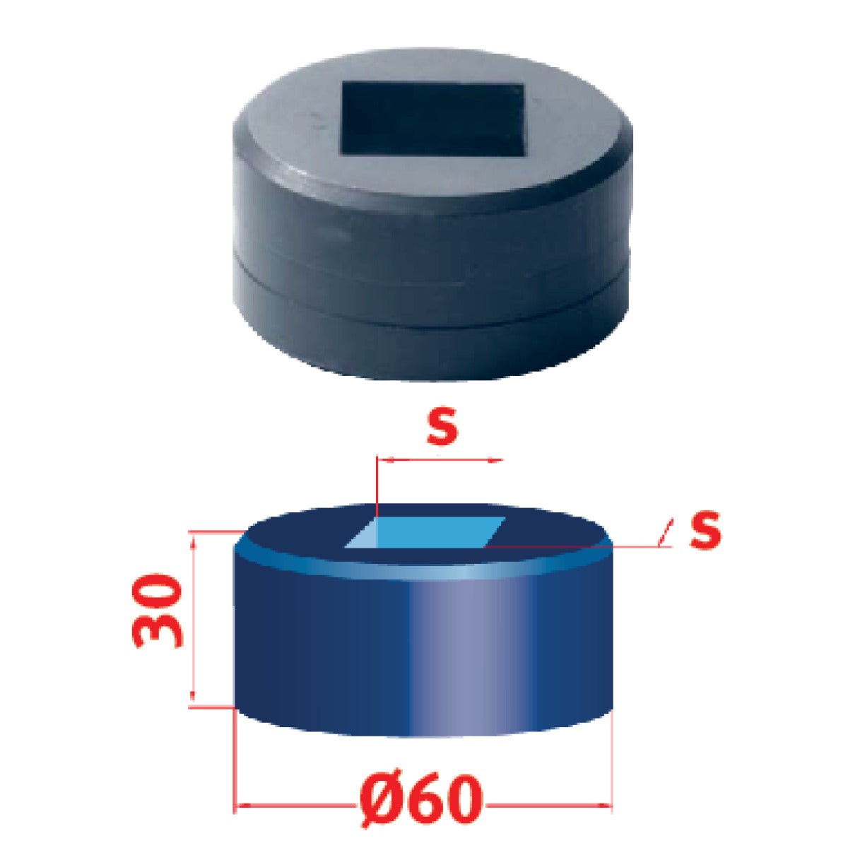 Matriz quadrada Metallkraft (N 60 28,7 mm)