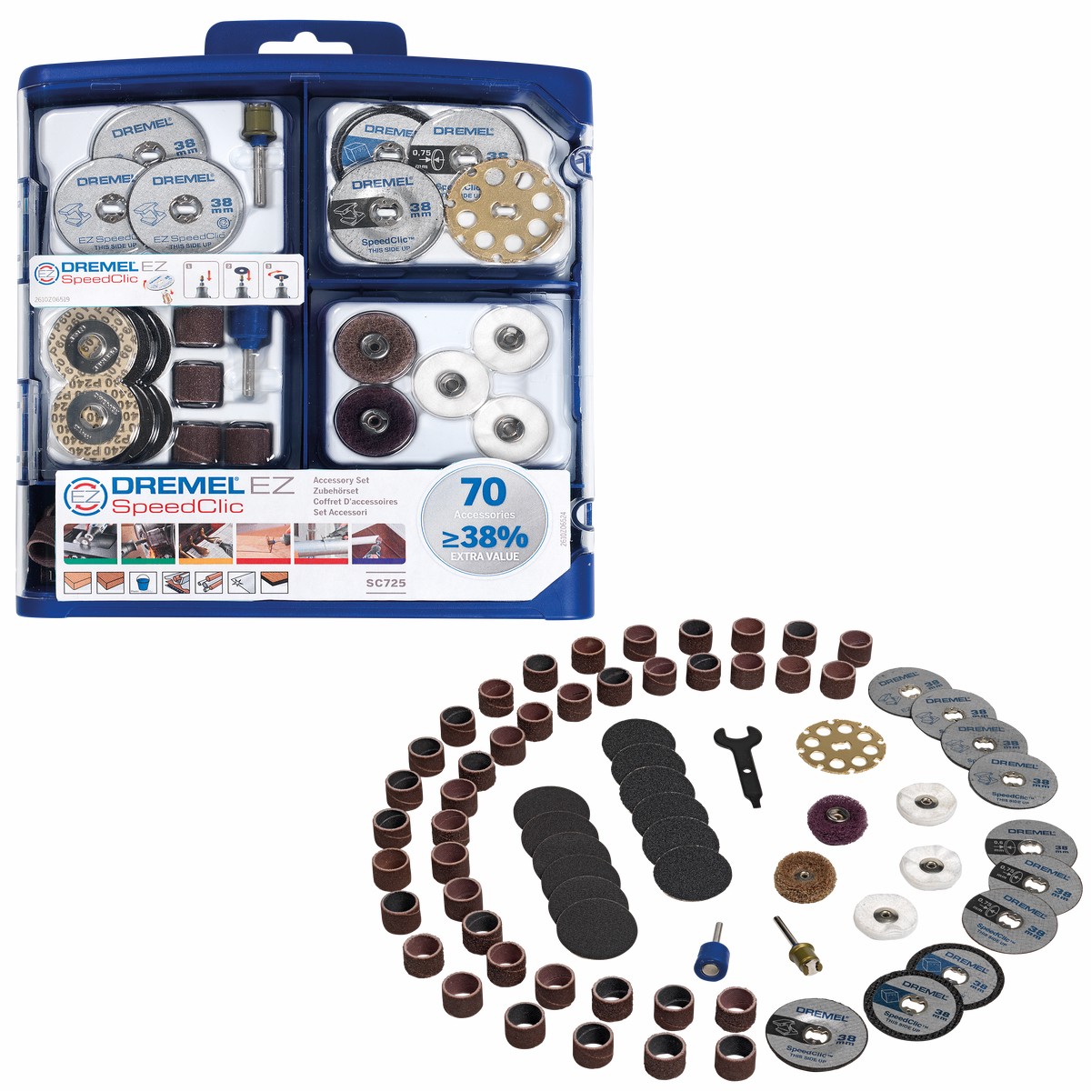 Conjuntos de acessrios Dremel (Conjunto de acessrios multifunes EZ SpeedClic (SC725) )