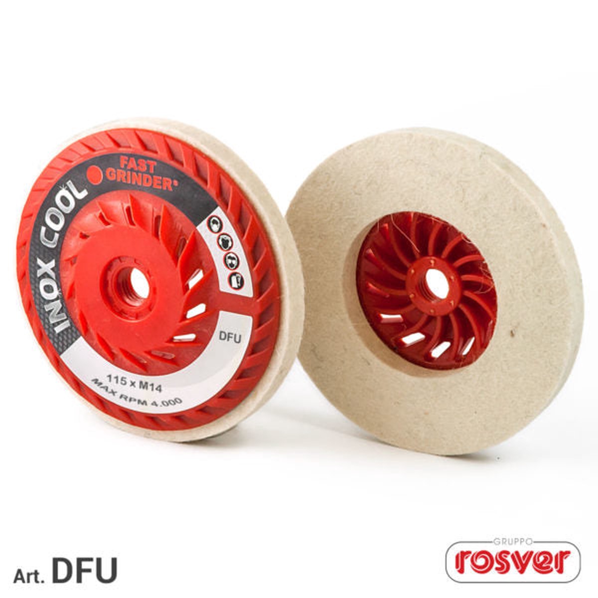 Discos de feltro Fast Grinder (DFU) com base ventilada
