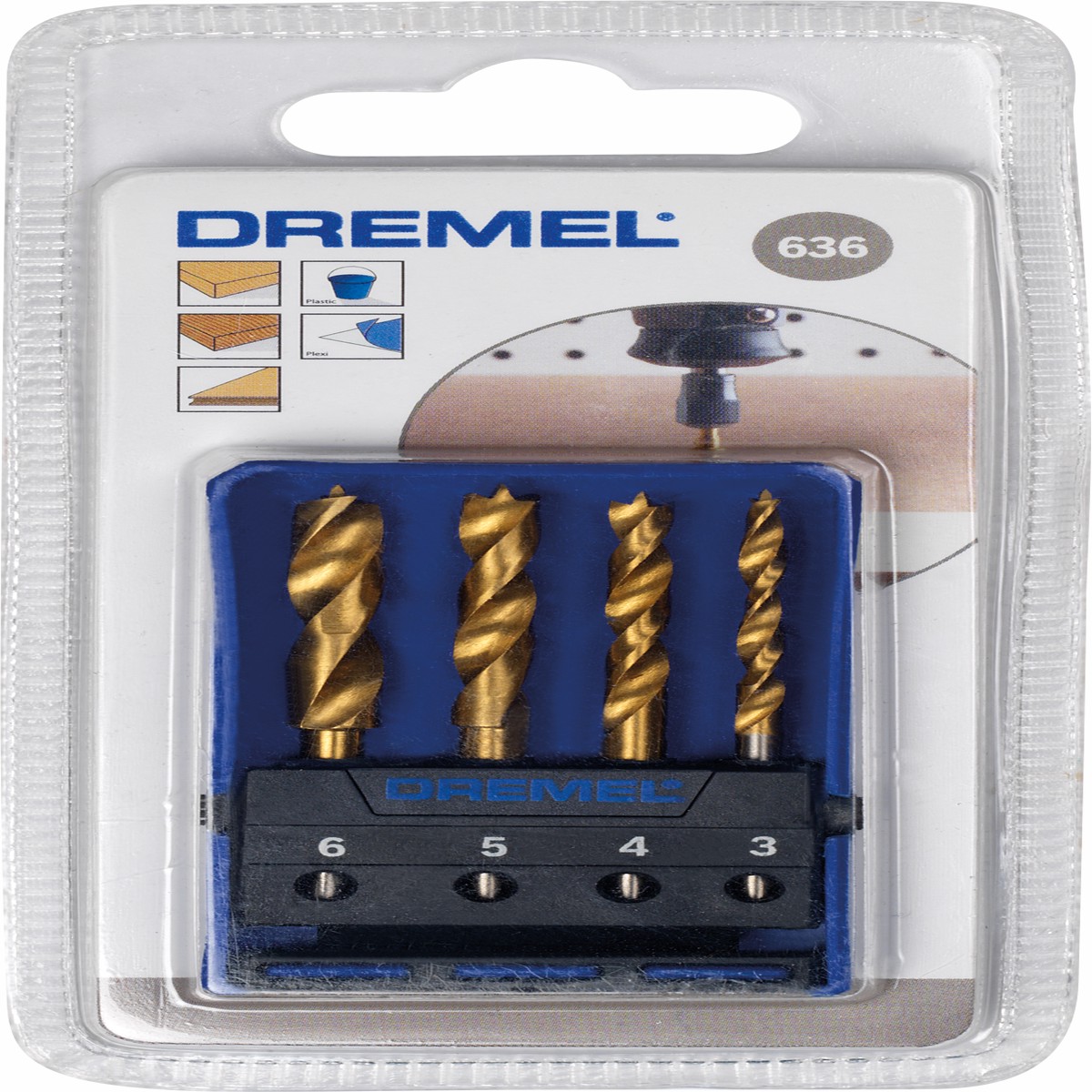 Furar Dremel (Conjunto de brocas para madeira (636) )