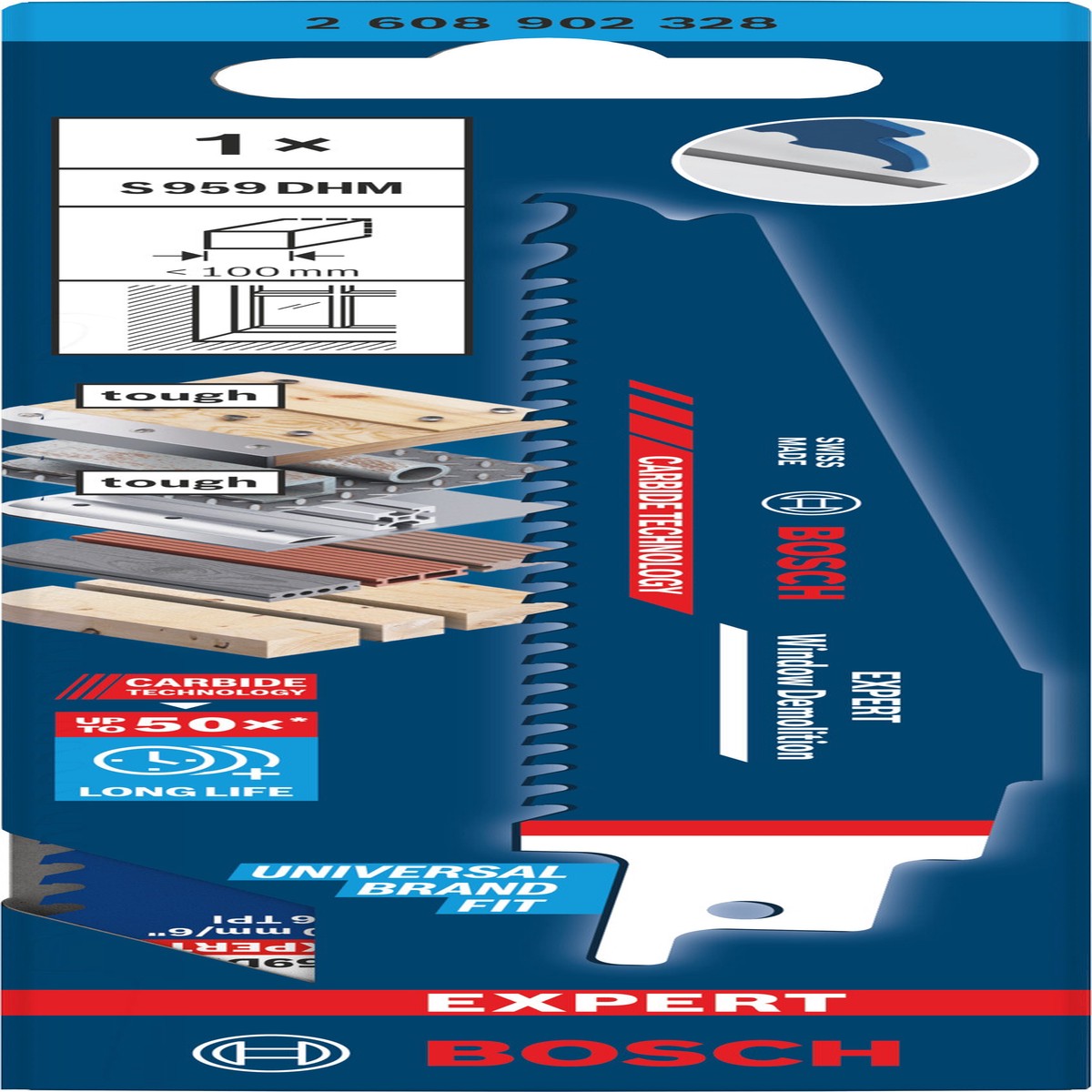 Lminas de serrote eltrico, especial Bosch Accessories (Lmina EXPERT Window Demolition S959DHM)