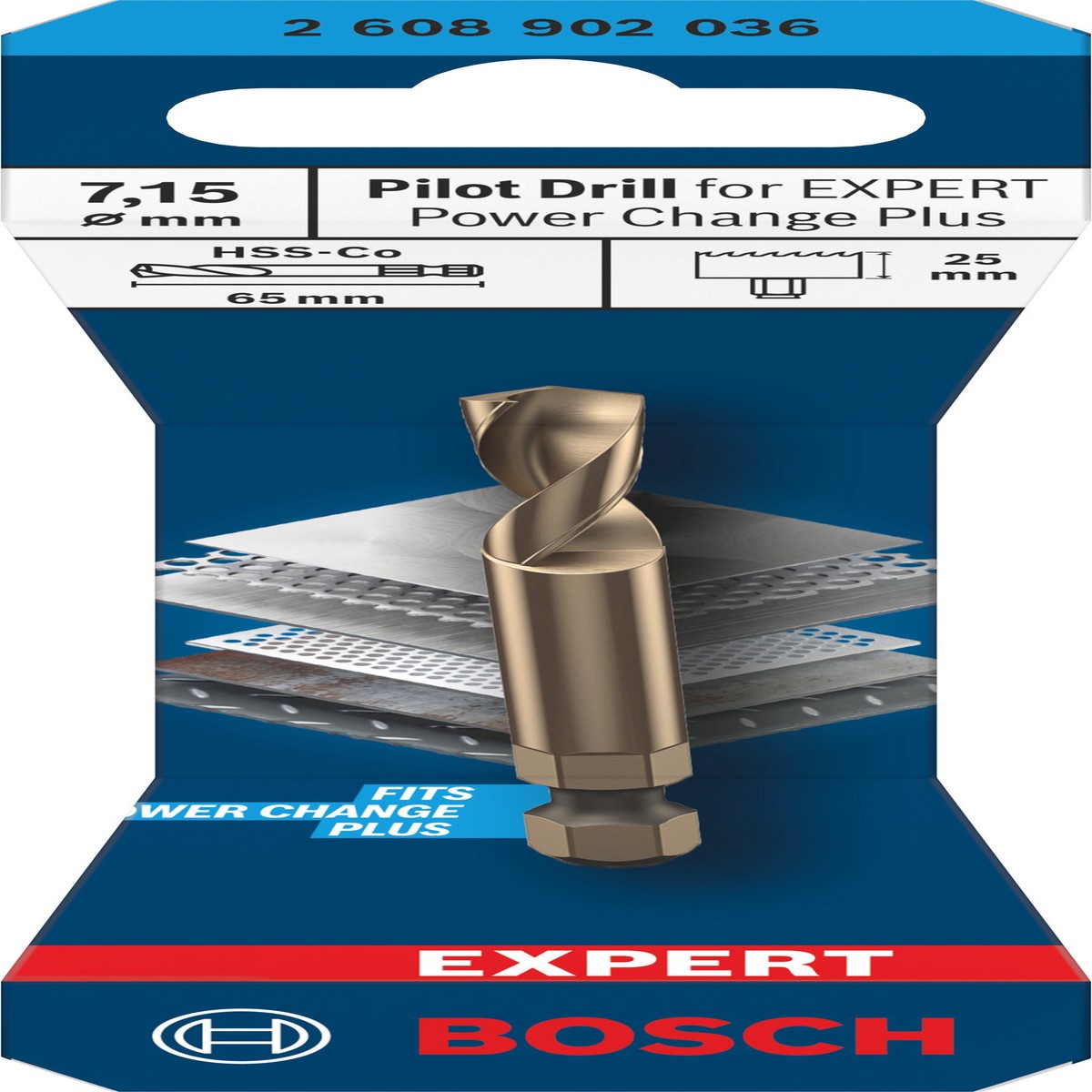 Acessrios de funo serras craneanas Bosch Accessories (Broca de centrar para EXPERT Power Change Plus, HSS-Co, 7,15 x 20 x 65 mm)