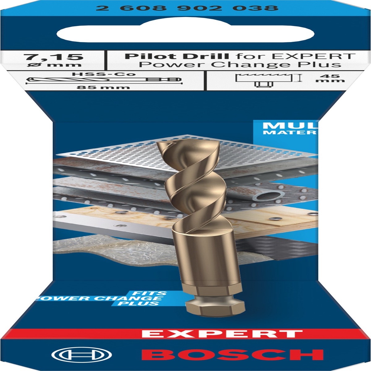 Acessrios de funo serras craneanas Bosch Accessories (Broca de centrar para EXPERT Power Change Plus, HSS-Co, 7,15 x 44 x 85 mm)