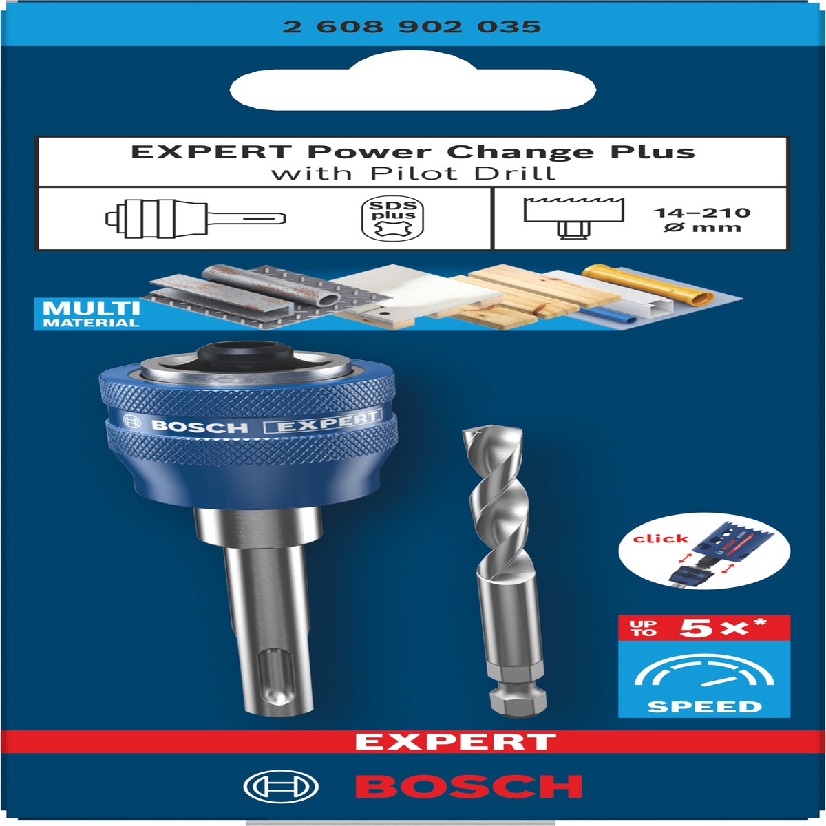 Acessrios de funo serras craneanas Bosch Accessories (Eixo EXPERT Power Change Plus com broca de centrar, SDS plus, HSS-G, 7,15 x 45 x 85 mm)
