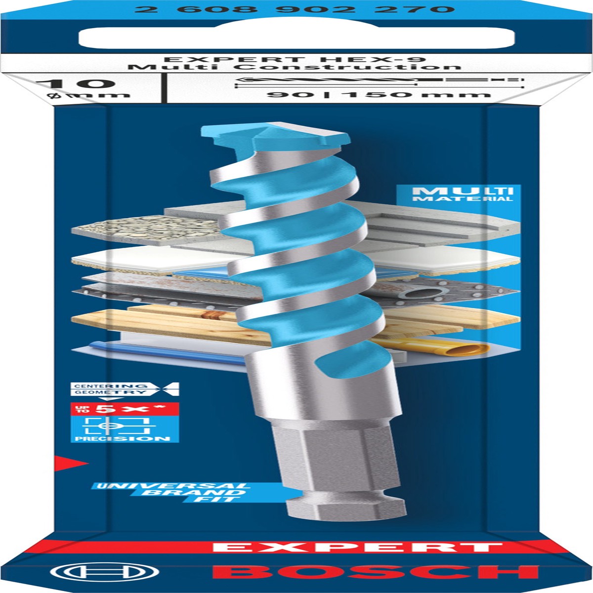 Broca Bosch Accessories (Broca EXPERT HEX-9 Multi Construction, 10 x 90 x 150 mm)
