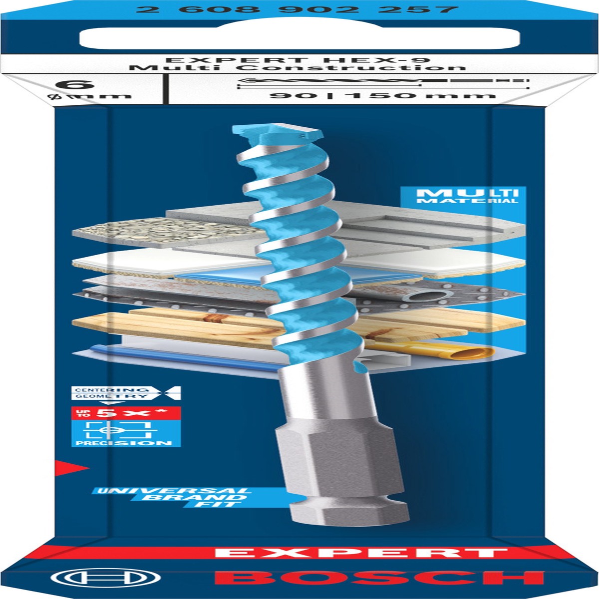 Broca Bosch Accessories (Broca EXPERT HEX-9 Multi Construction, 6 x 90 x 150 mm)