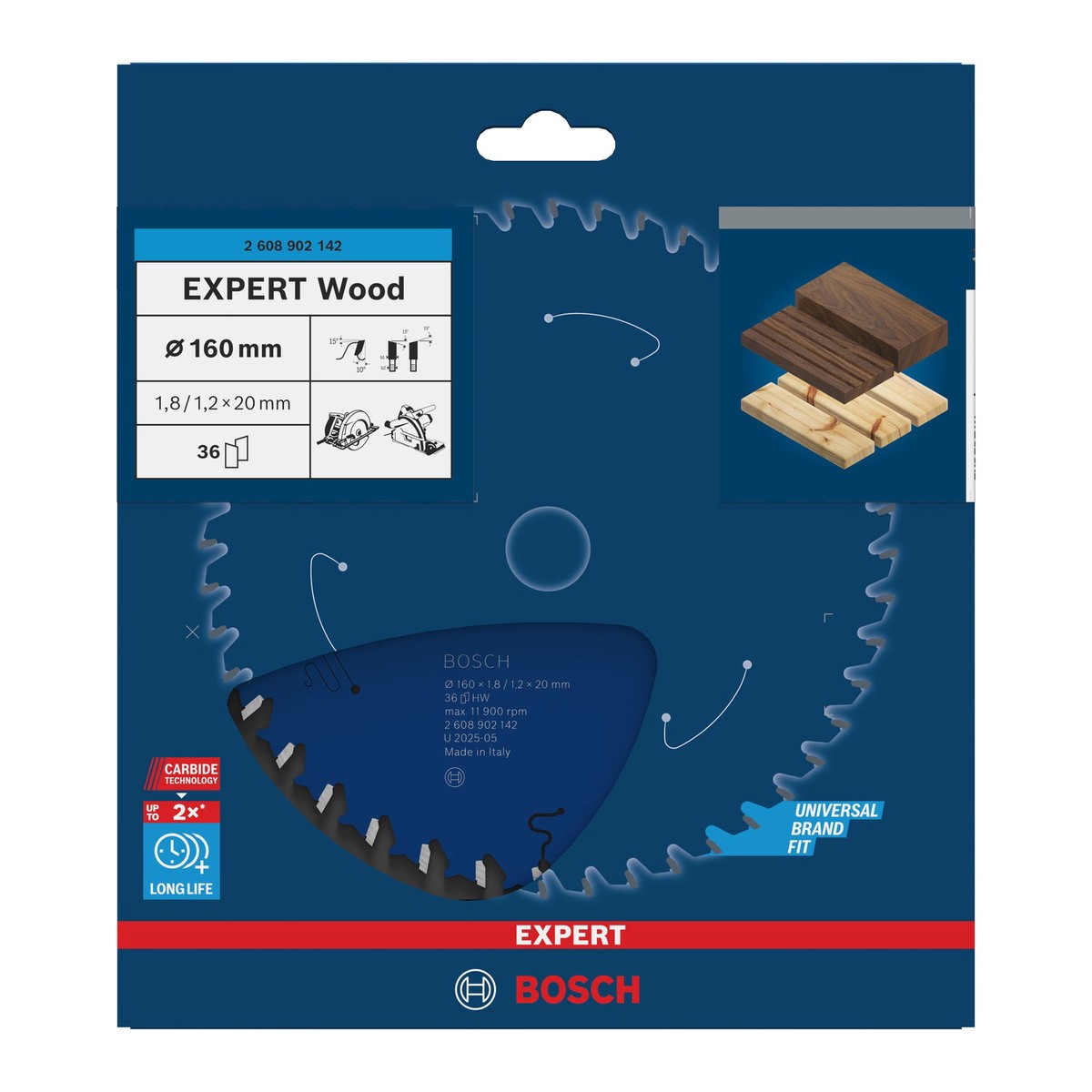 Discos para serras circulares. Bosch Accessories (Lmina de serra circular EXPERT Wood, 160 x 1,8/1,2 x 20 mm, T36)