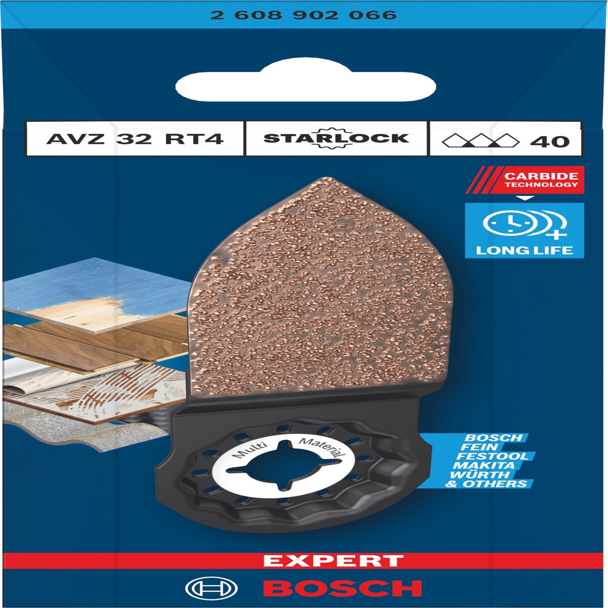 Lminas de serra sabre, ferramenta multifunes Bosch Accessories (Dedo de lixar EXPERT AVZ 32 RT4, 32 x 53 mm)