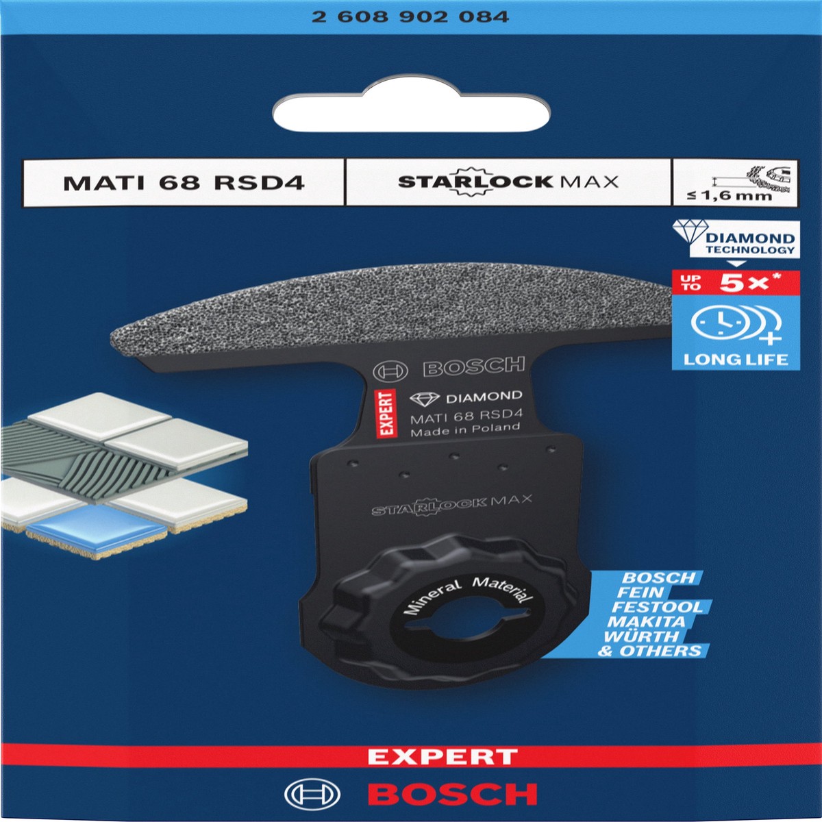 Lminas de serra sabre, ferramenta multifunes Bosch Accessories (Lmina de canto EXPERT MATI 68 RSD4, 68 x 10 mm)