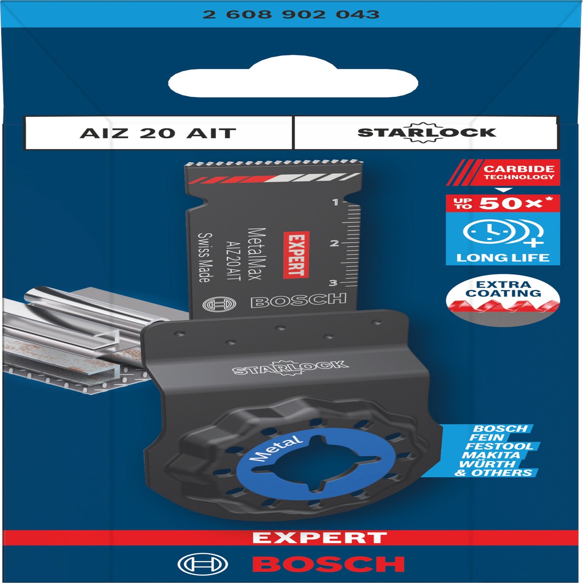 Lminas de serra sabre, ferramenta multifunes Bosch Accessories (Lmina para corte de imerso EXPERT AIZ 20 AIT MetalMax, 20 x 40 mm)