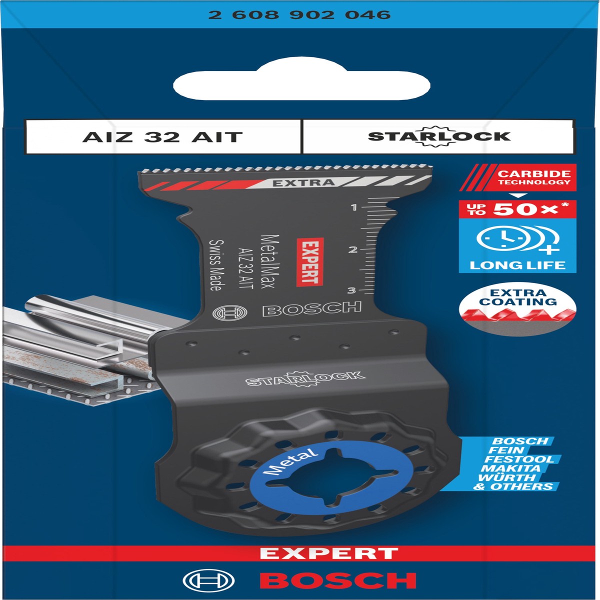 Lminas de serra sabre, ferramenta multifunes Bosch Accessories (Lmina para corte de imerso EXPERT AIZ 32 AIT MetalMax, 32 x 40 mm)