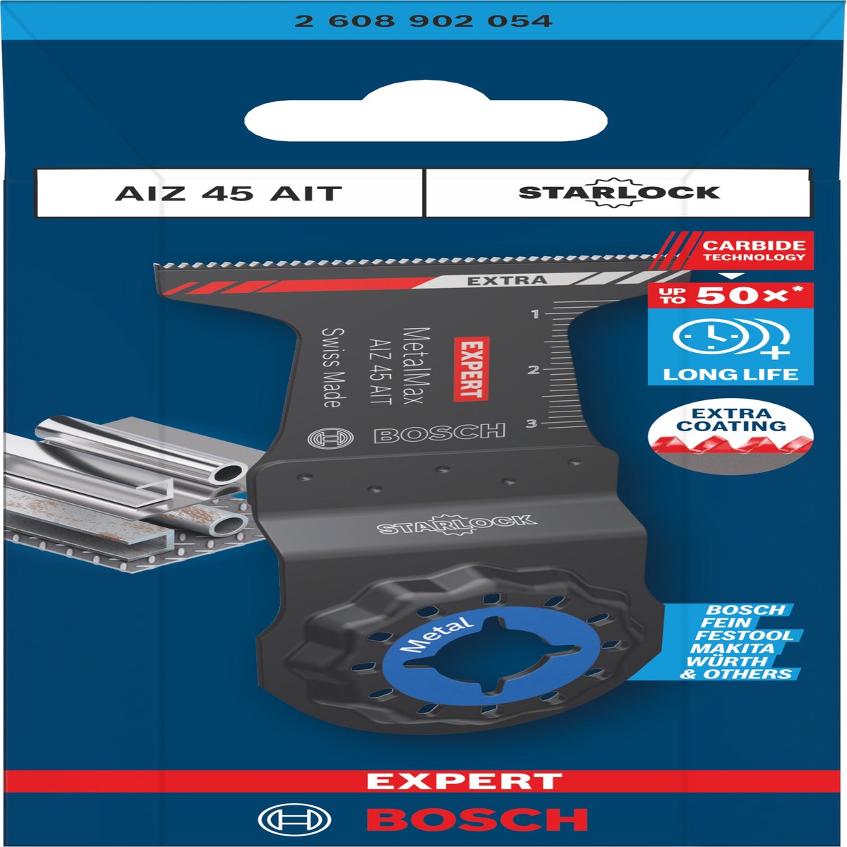 Lminas de serra sabre, ferramenta multifunes Bosch Accessories (Lmina para corte de imerso EXPERT AIZ 45 AIT MetalMax, 45 x 35 mm)