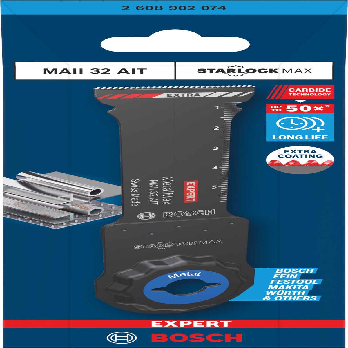 Lminas de serra sabre, ferramenta multifunes Bosch Accessories (Lmina para corte de imerso EXPERT MAII 32 AIT MetalMax, 32 x 70 mm)