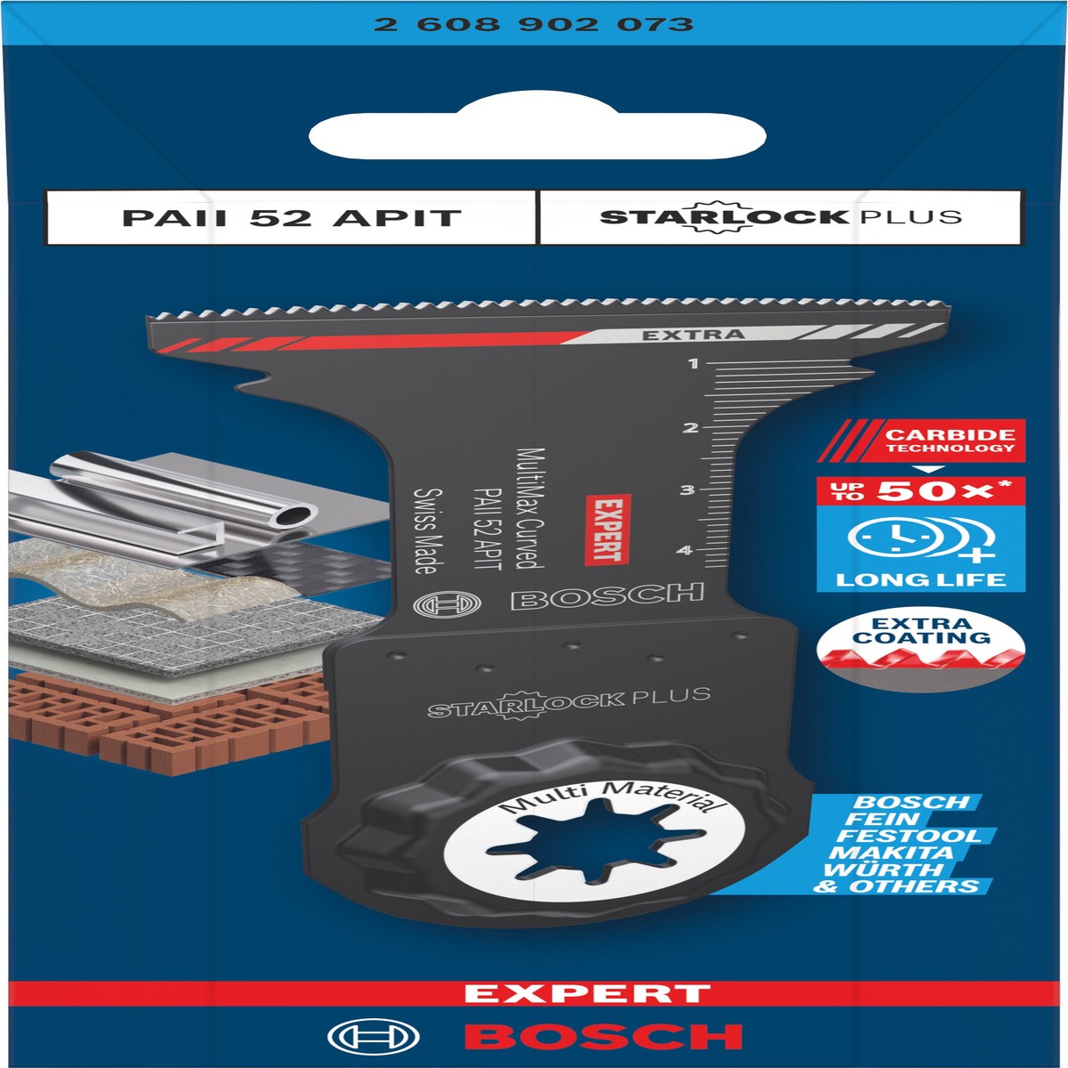Lminas de serra sabre, ferramenta multifunes Bosch Accessories (Lmina para corte de imerso EXPERT PAII 52 APIT MultiMax, 52 x 50 mm)