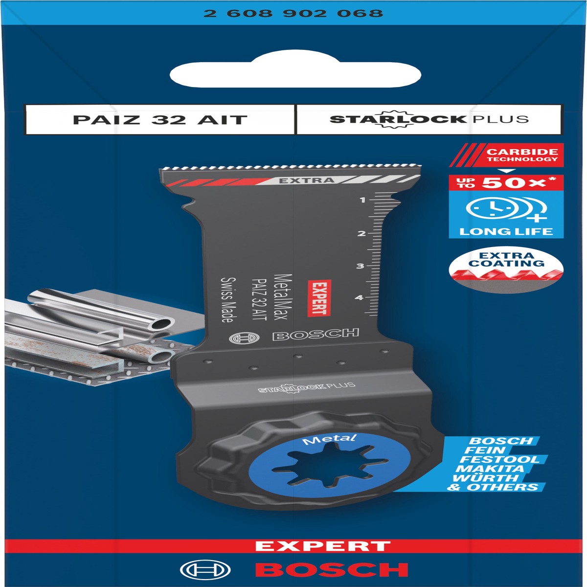 Lminas de serra sabre, ferramenta multifunes Bosch Accessories (Lmina para corte de imerso EXPERT PAIZ 32 AIT MetalMax, 32 x 55 mm)