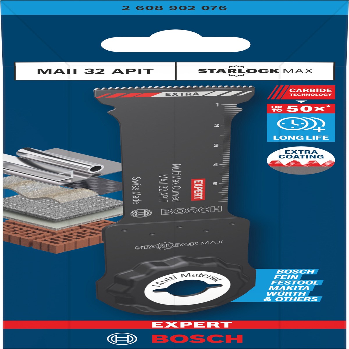 Lminas de serra sabre, ferramenta multifunes Bosch Accessories (Lmina para corte de imerso EXPERT PAIZ 32 AIT MetalMax, 32 x 70 mm)