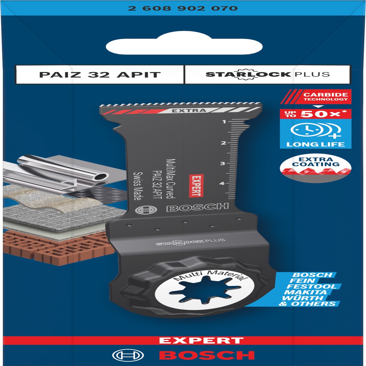 Lminas de serra sabre, ferramenta multifunes Bosch Accessories (Lmina para corte de imerso EXPERT PAIZ 32 APIT MultiMax, 32 x 55 mm)