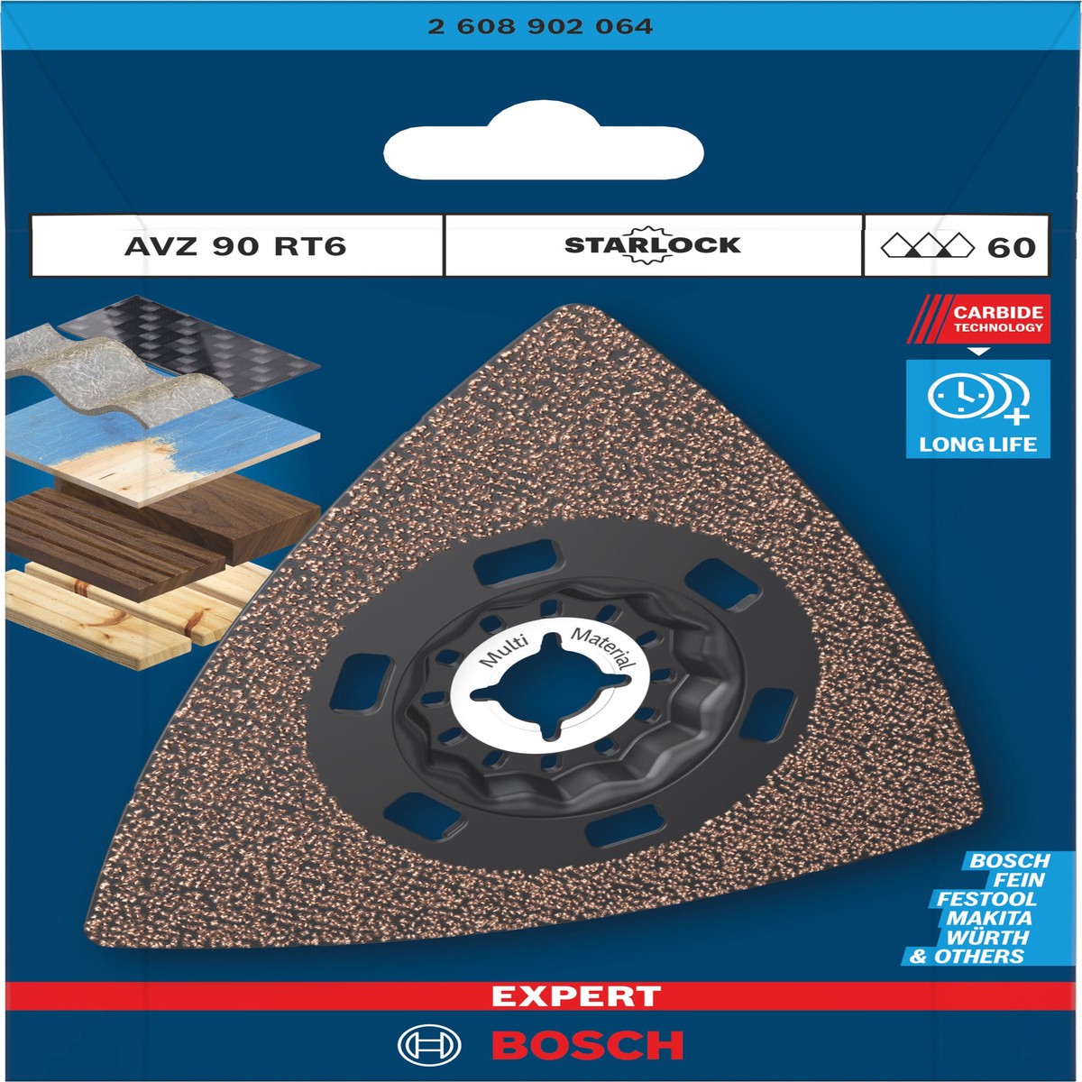 Lminas de serra sabre, ferramenta multifunes Bosch Accessories (Placa de lixar EXPERT AVZ 90 RT6, 90 mm)