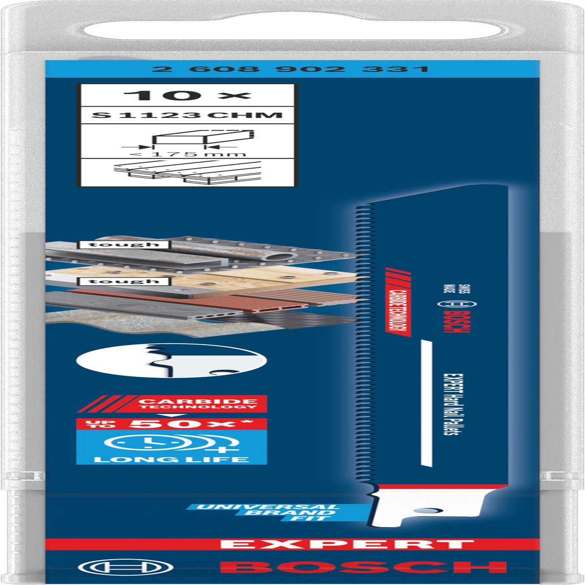 Lminas de serrote eltrico, especial Bosch Accessories (Lmina EXPERT Hard Nail Pallets S1123CHM, 10 peas)