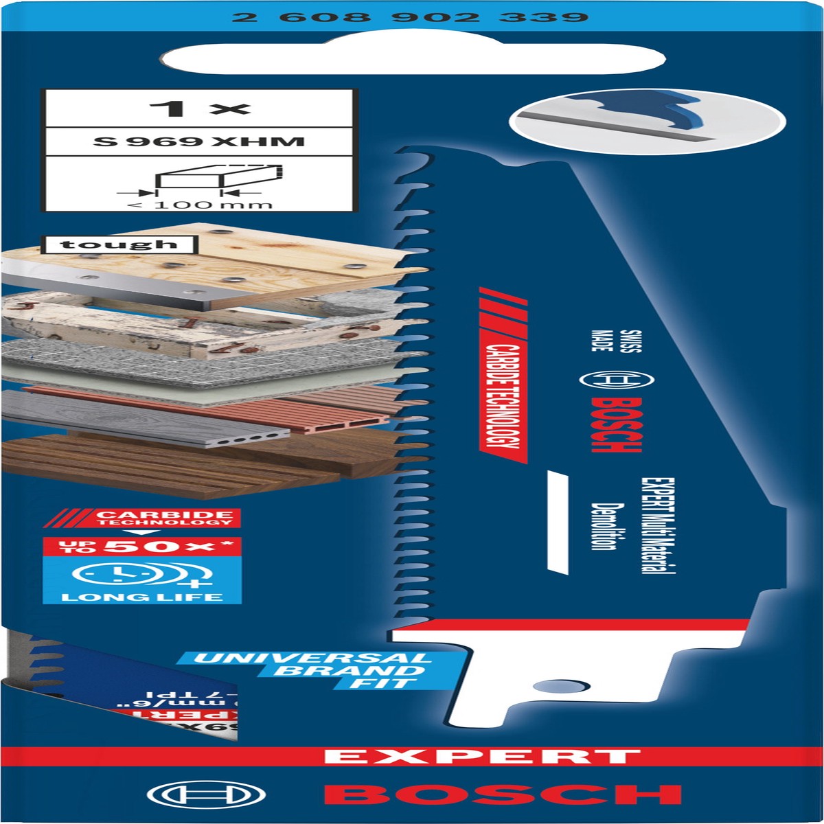 Lminas de serrote eltrico, especial Bosch Accessories (Lmina EXPERT Multi Material Demolition S969XHM)