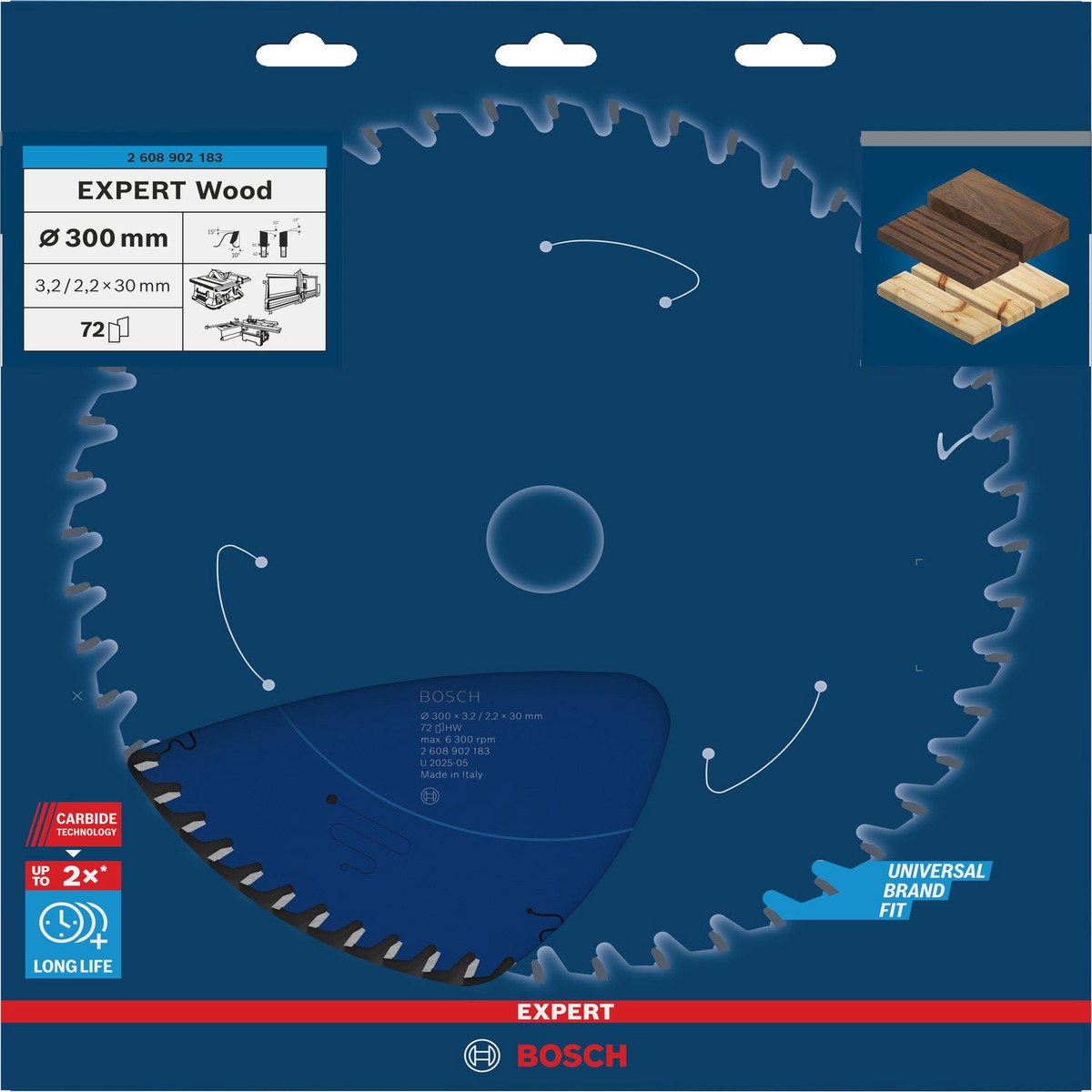 Discos para serras circulares. Bosch Accessories (Lmina de serra circular EXPERT Wood, 300 x 3,2/2,2 x 30 mm, T72)