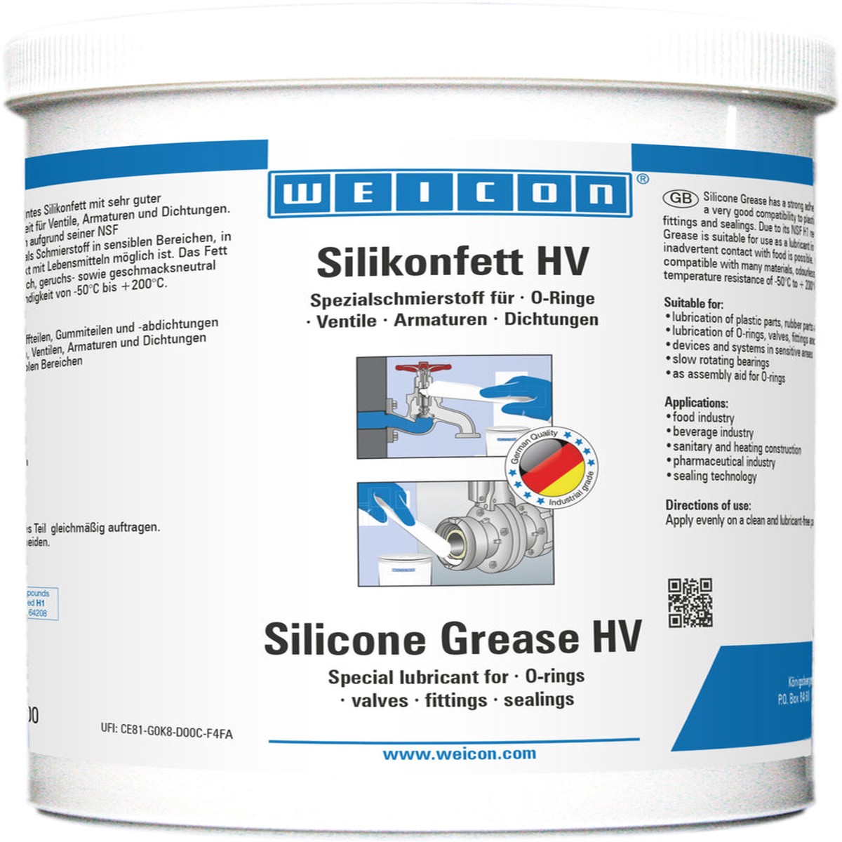 Graxa de silicone Weicon (10062501) HV