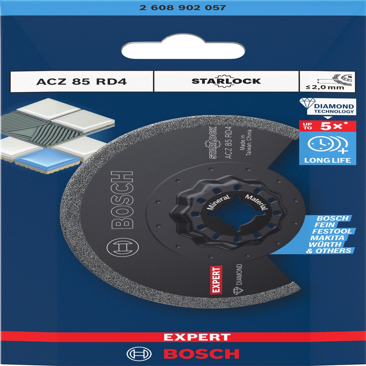 Lminas de serra sabre, ferramenta multifunes Bosch Accessories (Lmina de segmento para argamassa EXPERT ACZ 85 RD4, 85 mm)