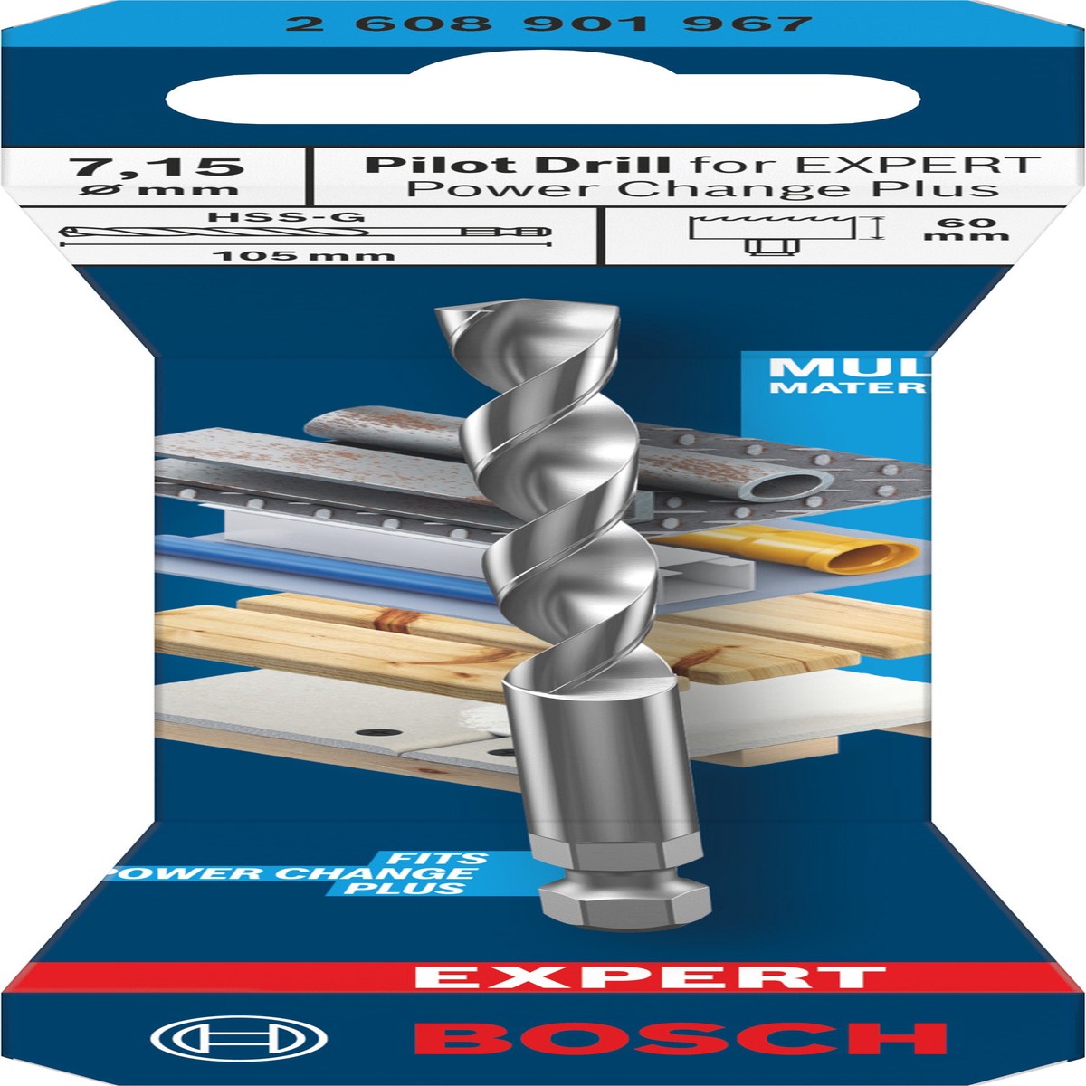 Acessrios de funo serras craneanas Bosch Accessories (Broca de centrar para EXPERT Power Change Plus, HSS-G, 7,15 x 60 x 105 mm)