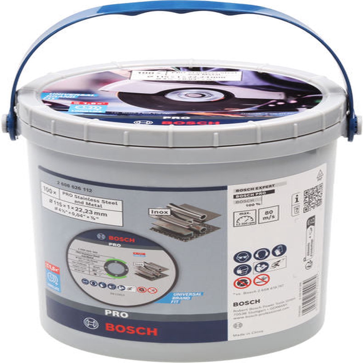 Discos de rebarbar e de corte Bosch Accessories (Disco abrasivo de corte ligado PRO Stainless Steel and Metal, 115x1x22,23 mm, reto, 100 peas)