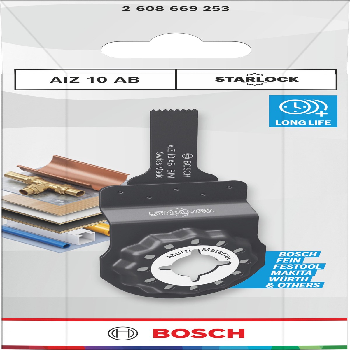 Lminas de serra sabre, ferramenta multifunes Bosch Accessories (Lmina de corte multimaterial AIZ 10 AB, Starlock, 10 x 25 mm)