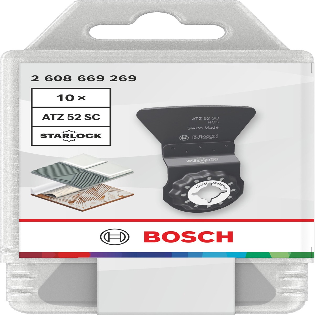 Lminas de serra sabre, ferramenta multifunes Bosch Accessories (Lmina de corte multimaterial ATZ 52 SC, Starlock, 52 x 26 mm, 10 unid)