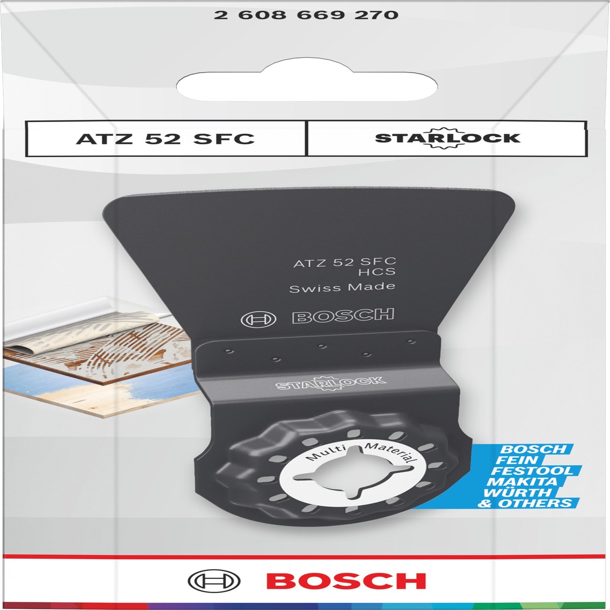 Lminas de serra sabre, ferramenta multifunes Bosch Accessories (Lmina de corte multimaterial ATZ 52 SFC, Starlock, 52 x 40 mm)