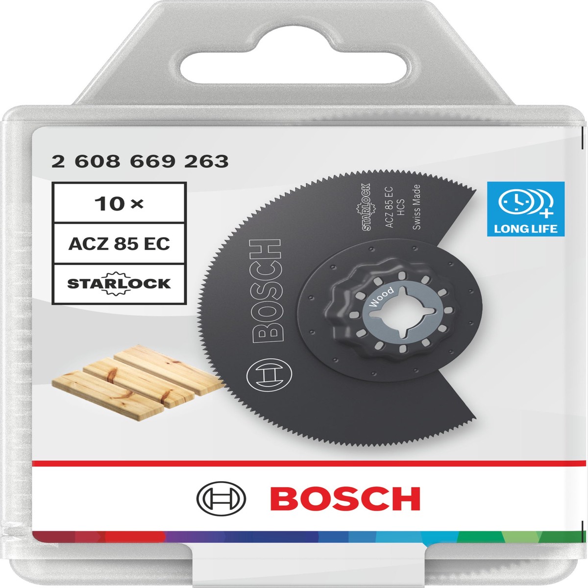 Lminas de serra sabre, ferramenta multifunes Bosch Accessories (Lmina de corte para madeira ACZ 85 EC, Starlock, 85 mm, 10 unid)