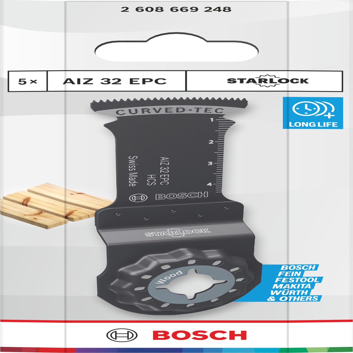 Lminas de serra sabre, ferramenta multifunes Bosch Accessories (Lmina de corte para madeira AIZ 32 EPC, Starlock, 32 x 50 mm, 5 unid)