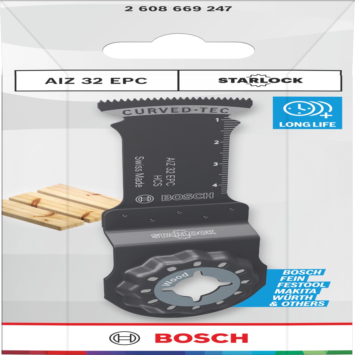 Lminas de serra sabre, ferramenta multifunes Bosch Accessories (Lmina de corte para madeira AIZ 32 EPC, Starlock, 32 x 60 mm)