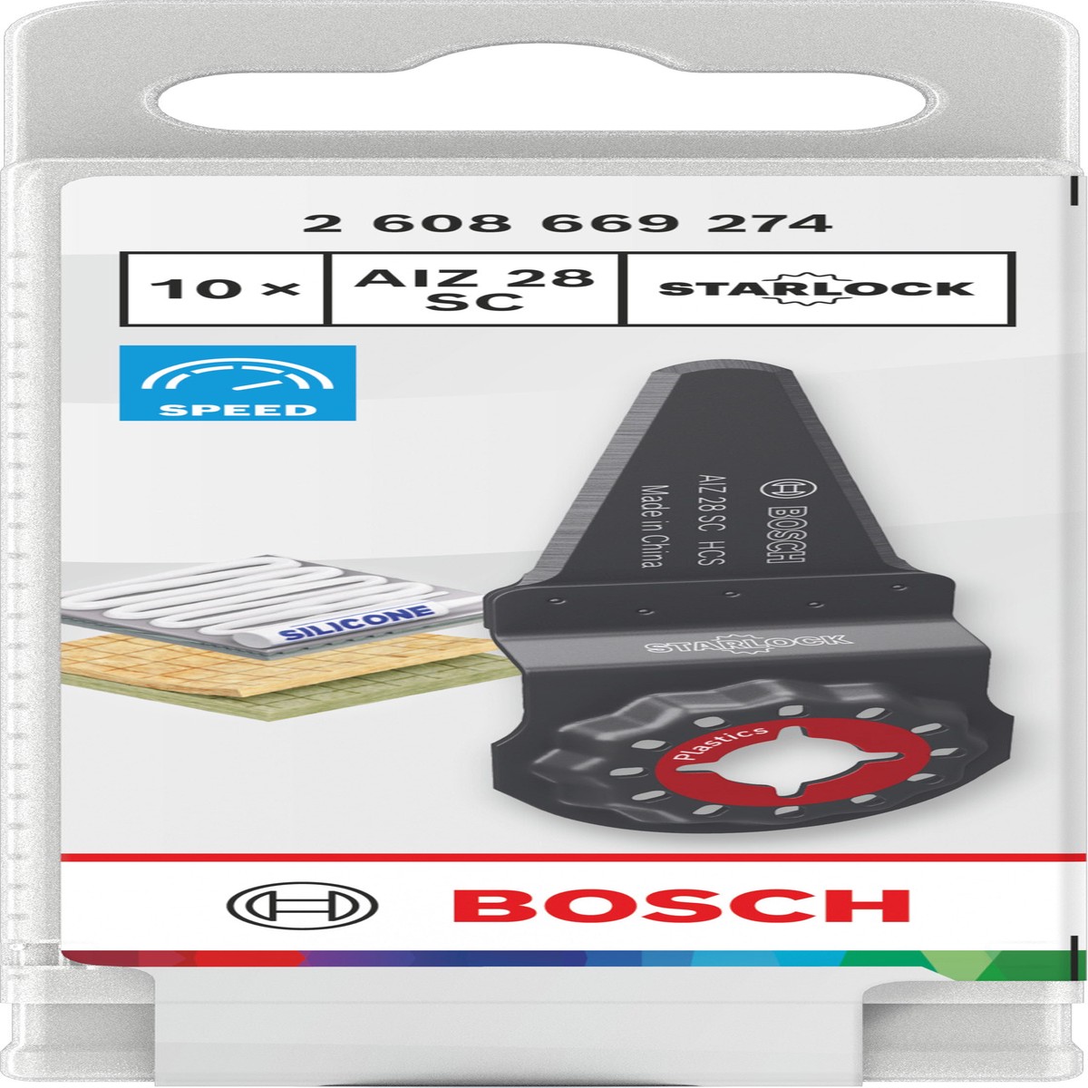 Lminas de serra sabre, ferramenta multifunes Bosch Accessories (Lmina de corte para plstico AIZ 28 SC, Starlock, 28 x 40 mm, 10 unid)
