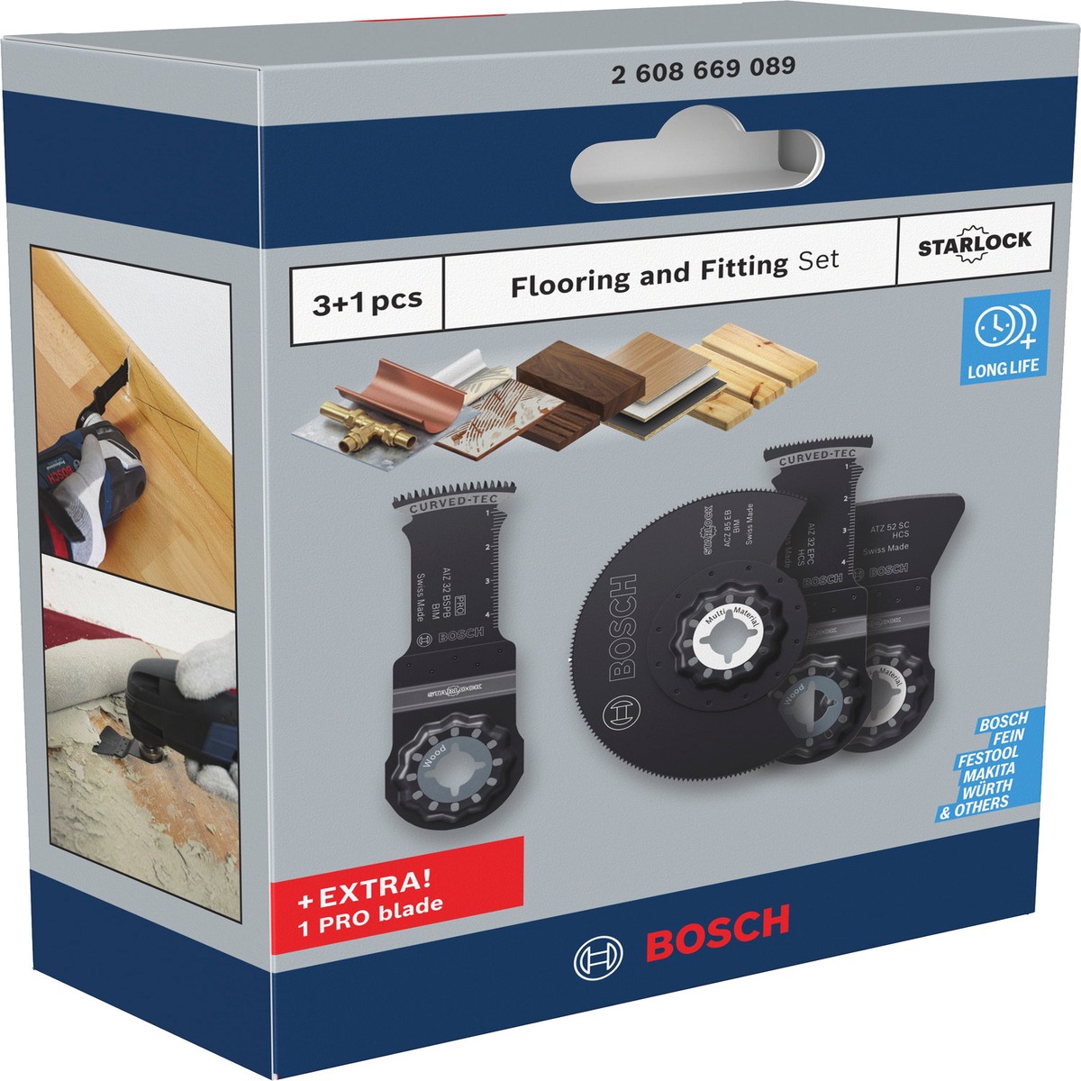 Lminas de serra sabre, ferramenta multifunes, conjuntos Bosch Accessories (Conjunto de pavimentos e de corte, 4 unid.)