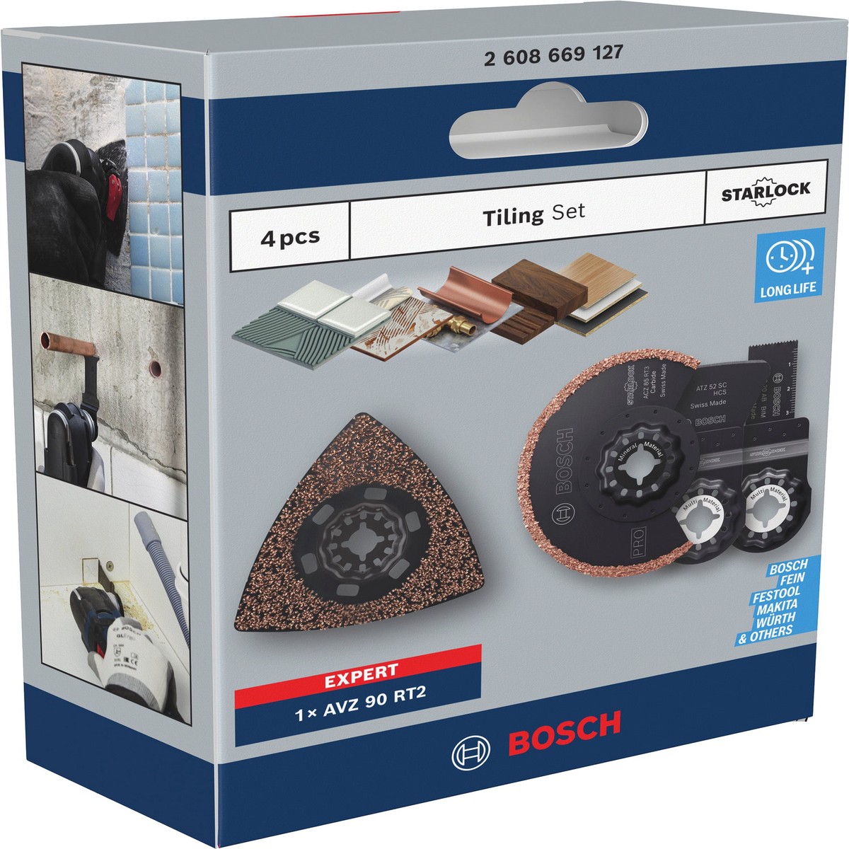 Lminas de serra sabre, ferramenta multifunes, conjuntos Bosch Accessories (Tiling Set, 4 peas)