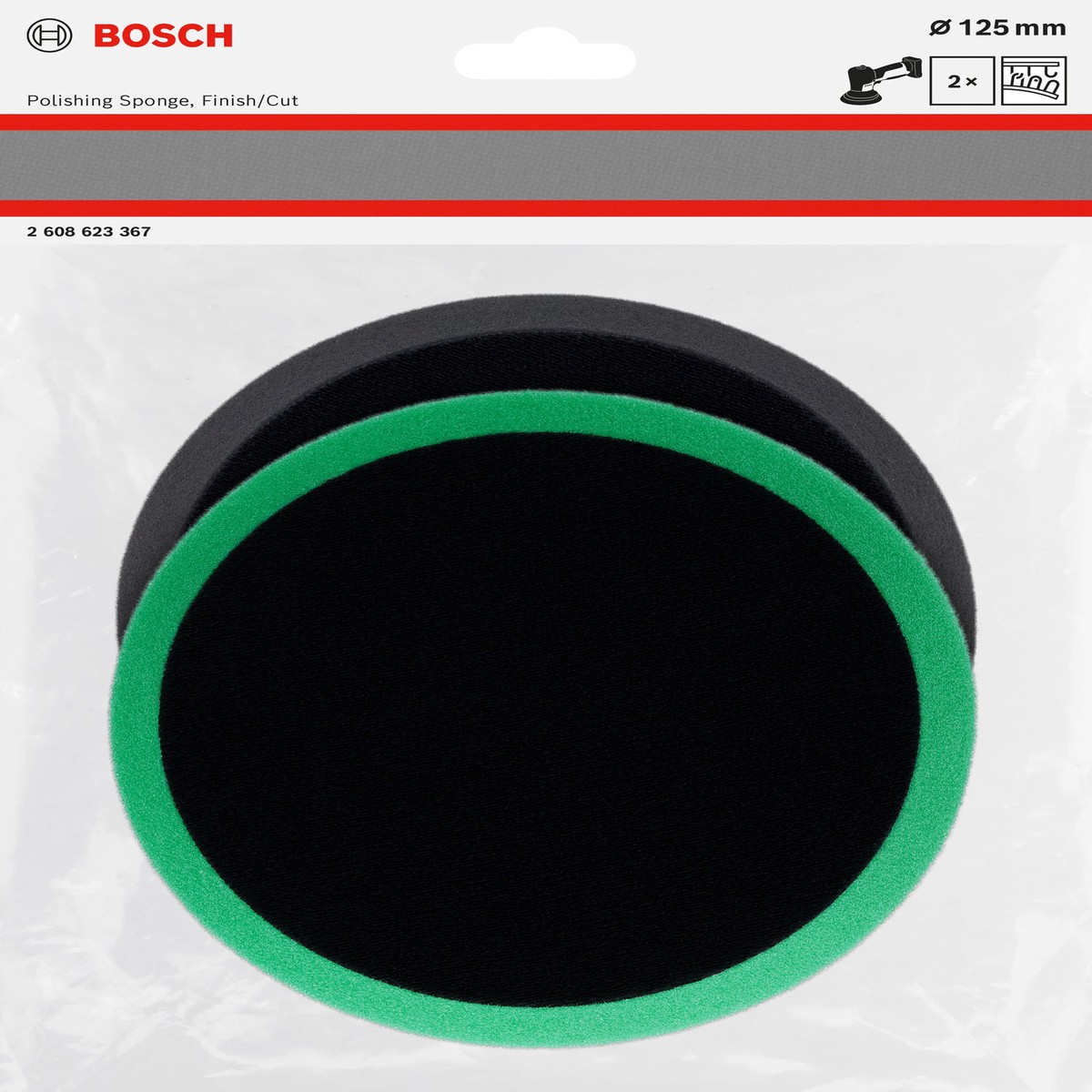 Polir o acessrio de funo Bosch Accessories (Conjunto de esponja de polimento, 125mm, 2 unid.)
