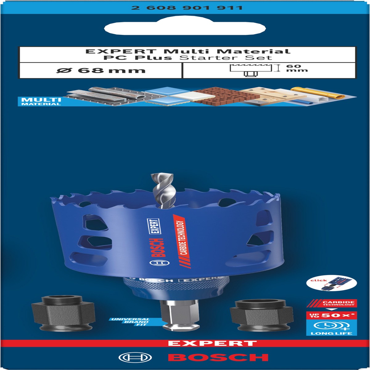 Serras craneanas Bosch Accessories (Conjunto de serras craneanas EXPERT Multi Material Power Change Plus, 68 x 60 mm)