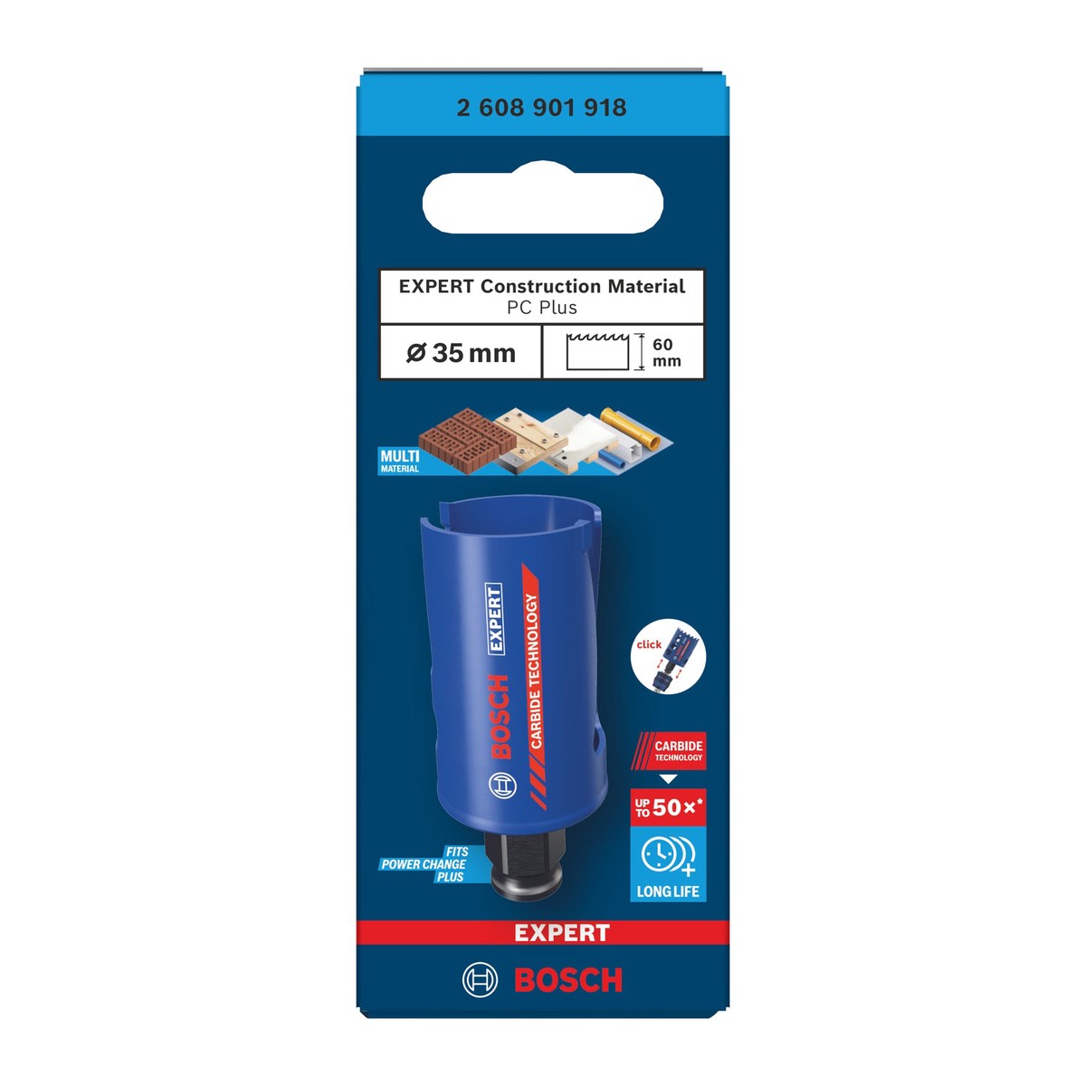 Serras craneanas Bosch Accessories (Serra craneana EXPERT Construction Material Power Change Plus, 35 x 60 mm)