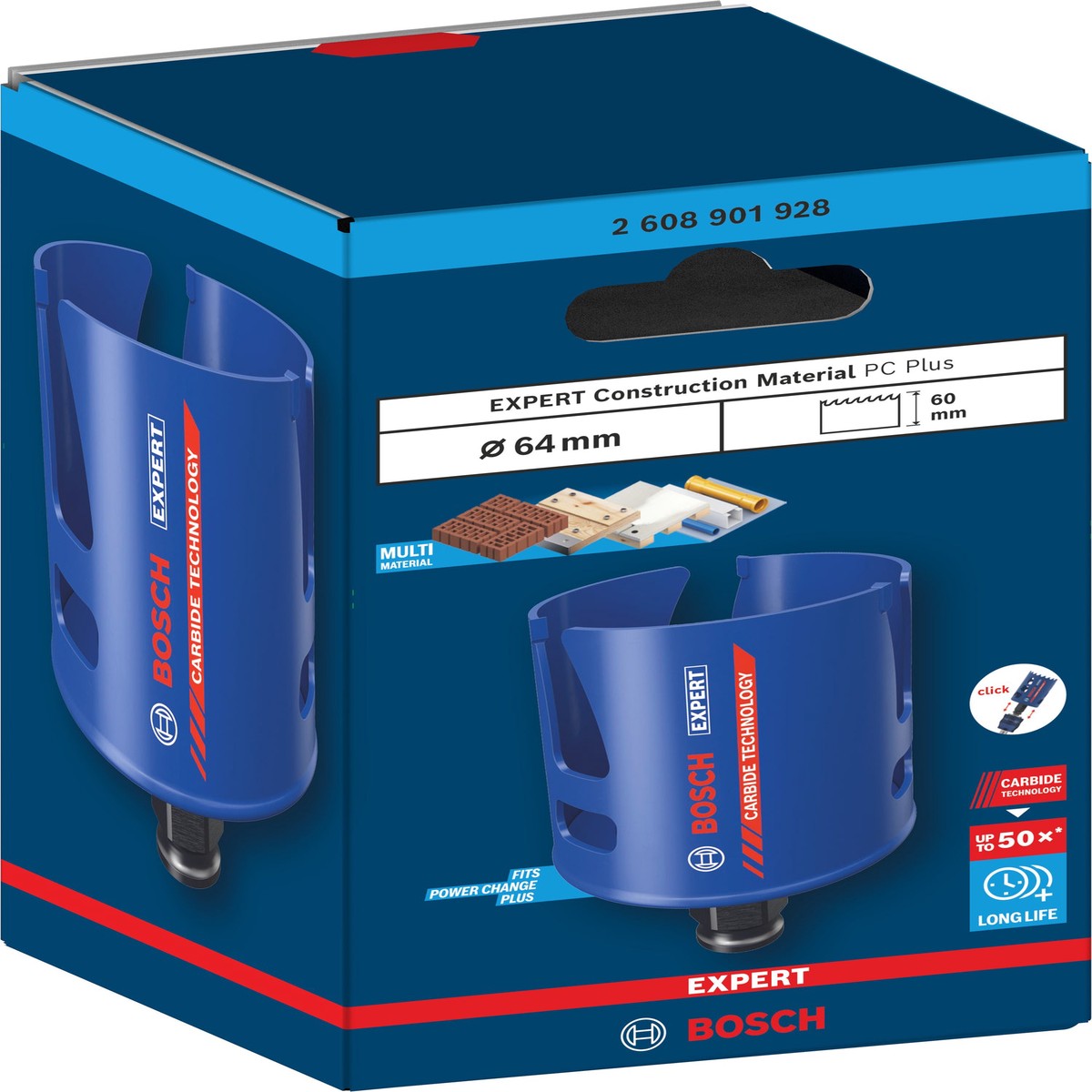 Serras craneanas Bosch Accessories (Serra craneana EXPERT Construction Material Power Change Plus, 64 x 60 mm)