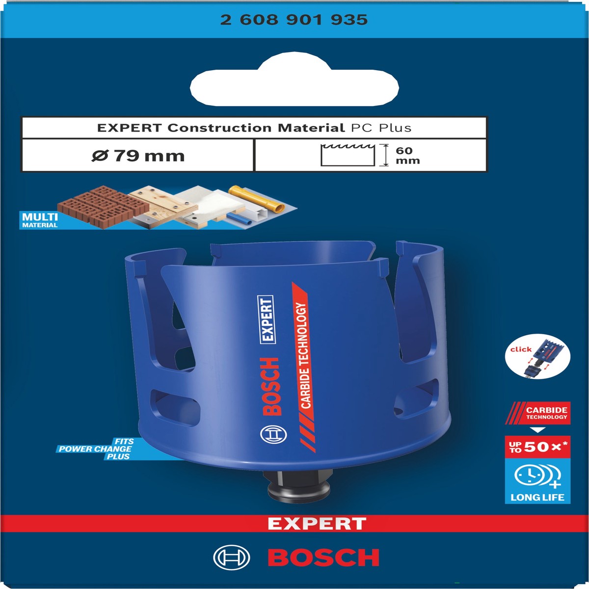 Serras craneanas Bosch Accessories (Serra craneana EXPERT Construction Material Power Change Plus, 79 x 60 mm)
