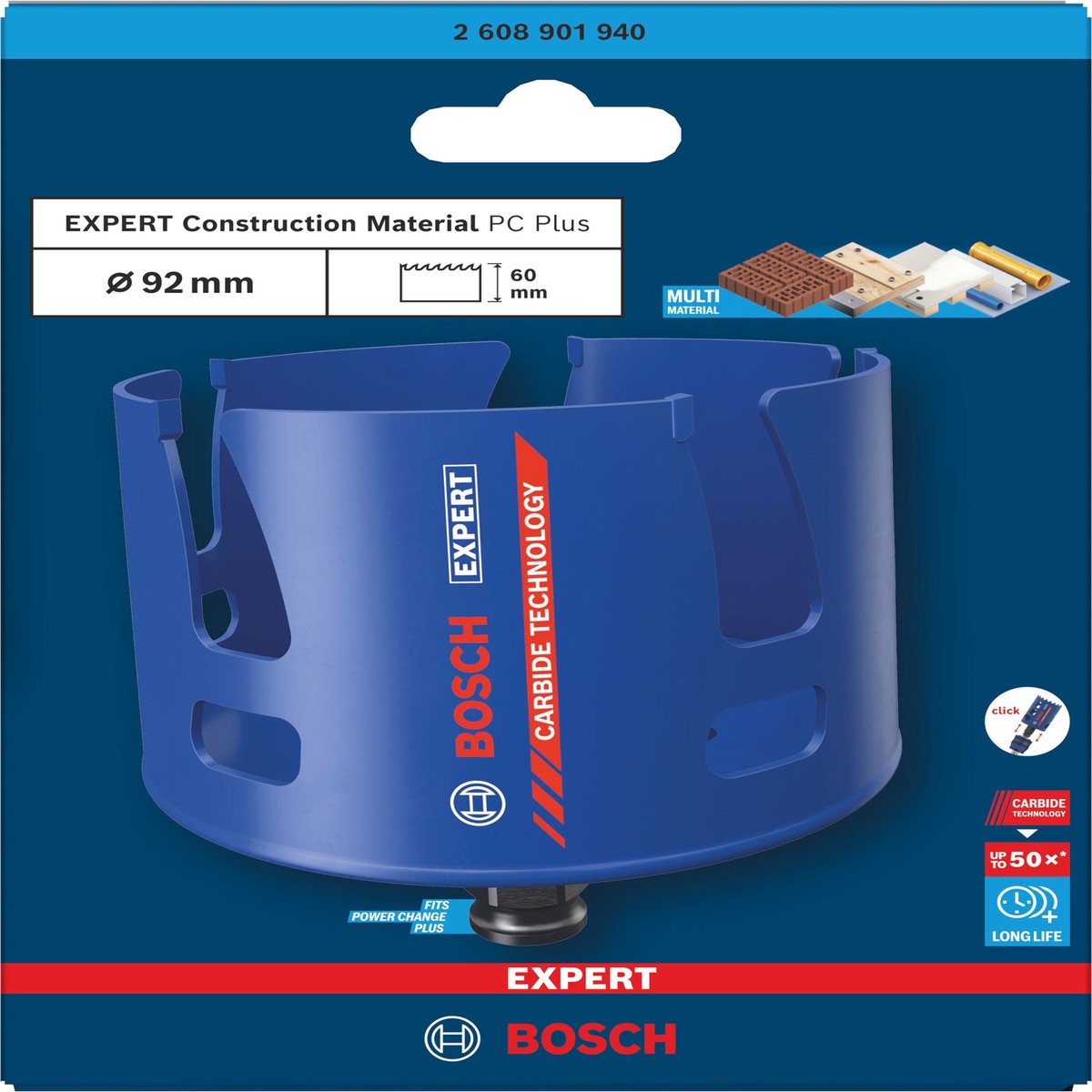 Serras craneanas Bosch Accessories (Serra craneana EXPERT Construction Material Power Change Plus, 98 x 60 mm)