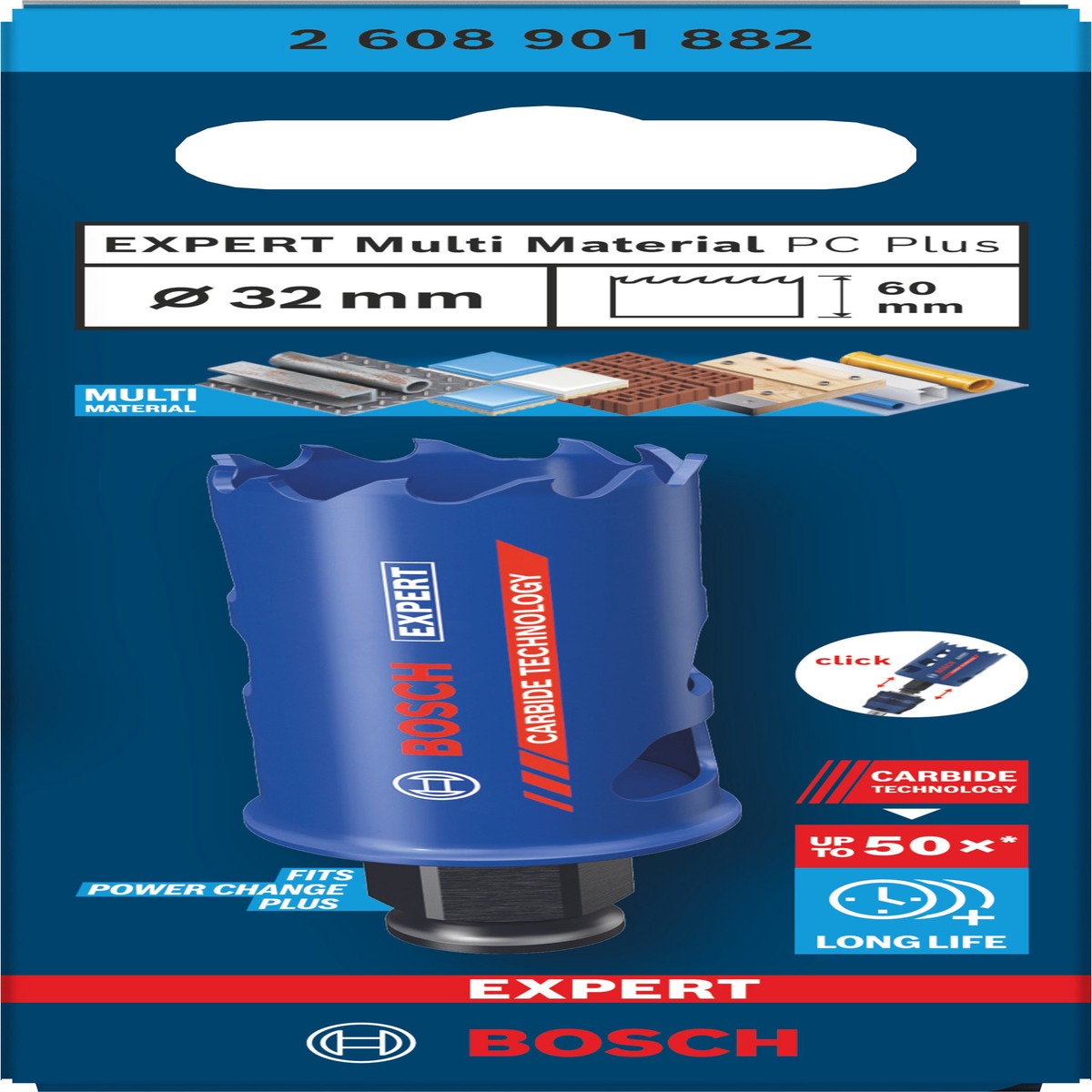 Serras craneanas Bosch Accessories (Serra craneana EXPERT Multi Material Power Change Plus, 32 x 60 mm)
