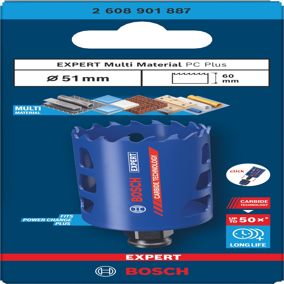 Serras craneanas Bosch Accessories (Serra craneana EXPERT Multi Material Power Change Plus, 51 x 60 mm)