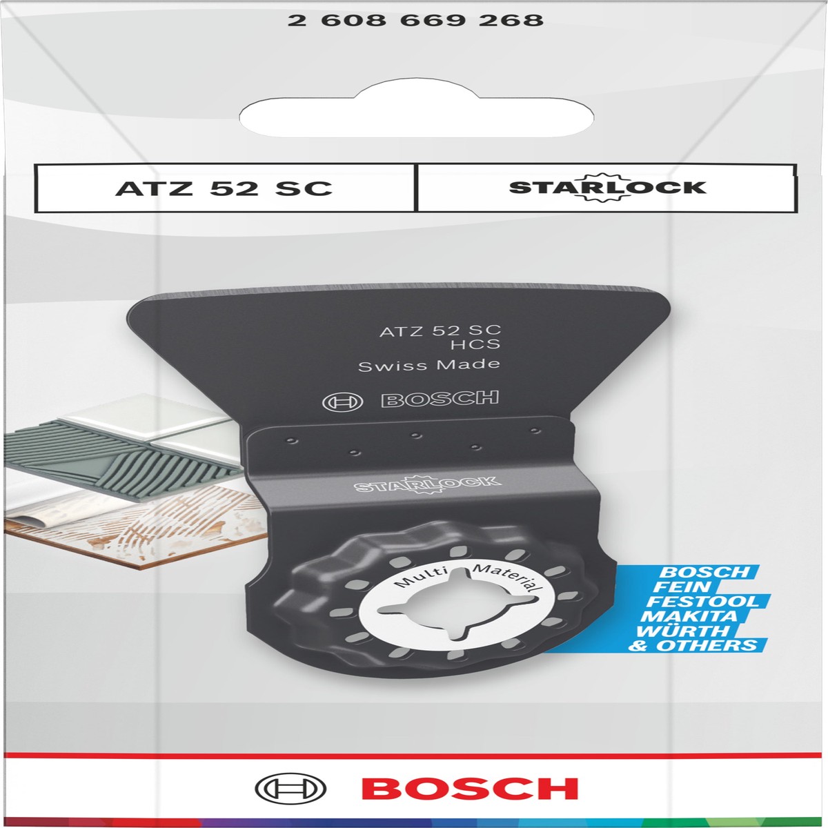 Lminas de serra sabre, ferramenta multifunes Bosch Accessories (Lmina de corte multimaterial ATZ 52 SC, Starlock, 52 x 26 mm)